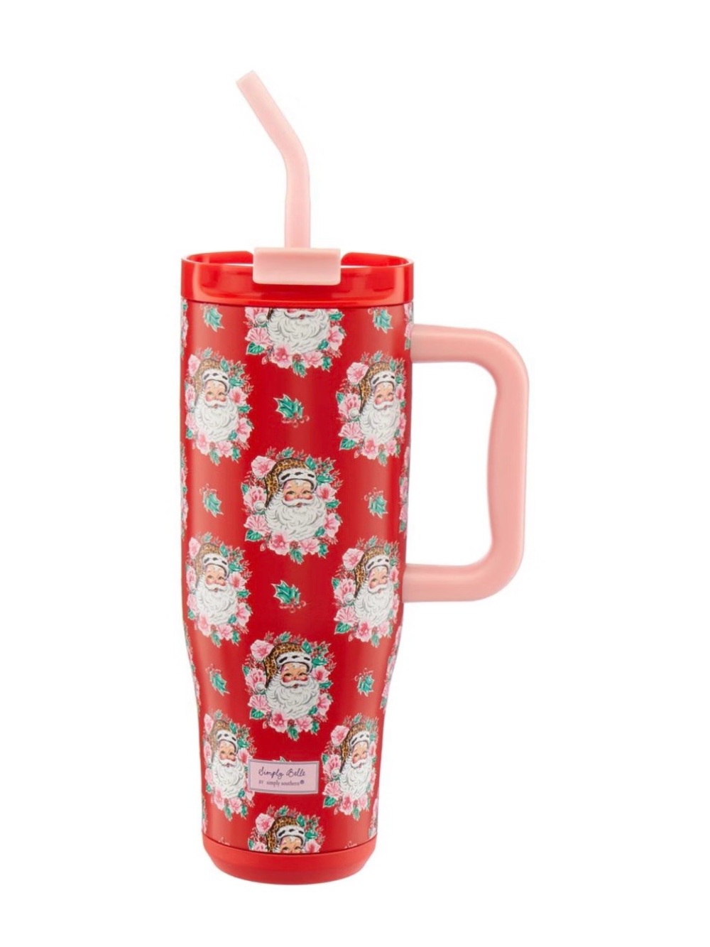 Christmas Floral Red Travel Tumbler Lid - Simply Belle by Simply Southern